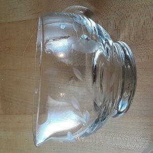 Princess House Etched Crystal Heritage Creamer and Sugar Bowl.